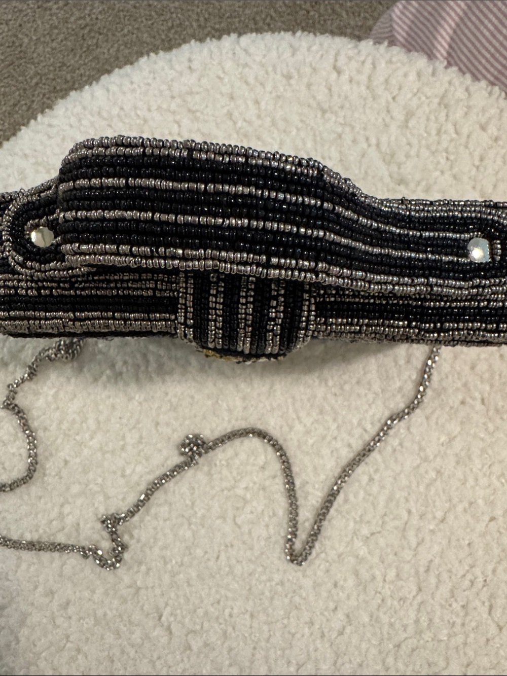 Beaded Travel Patchwork Crossbody Bag in Black - Picture 3 of 8